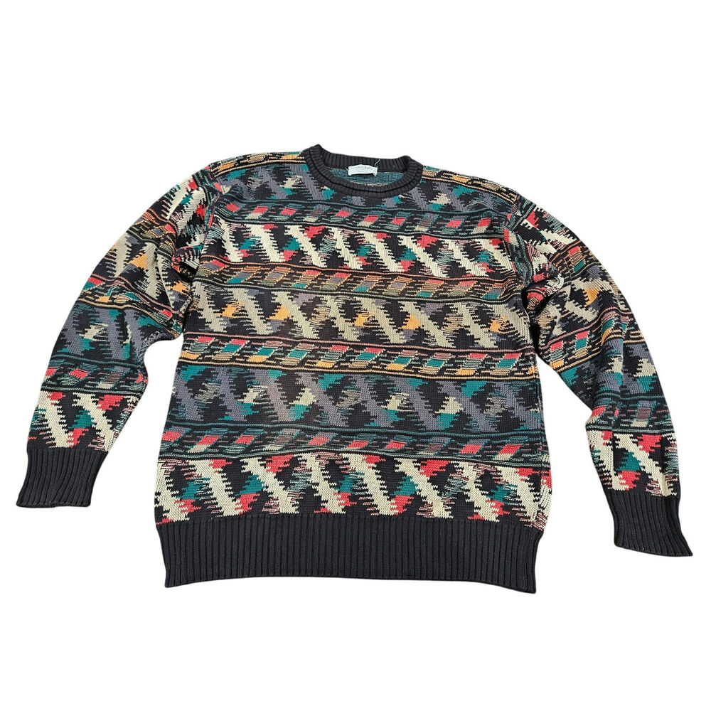 Vintage 90s Tricot St. Raphael Men’s XL Union Made Geometric Sweater USA